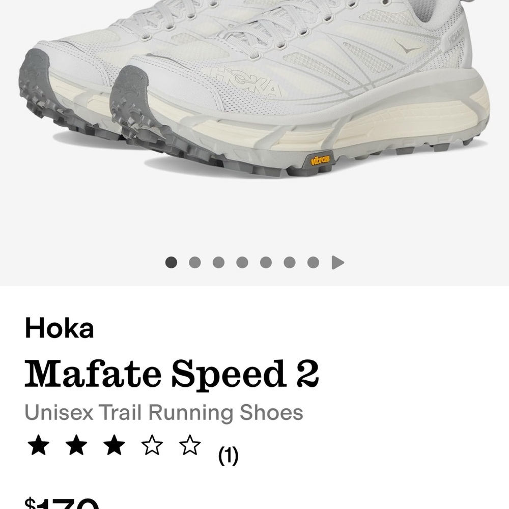 Hoka Mafate Speed 2 White Gray Athletic Shoes